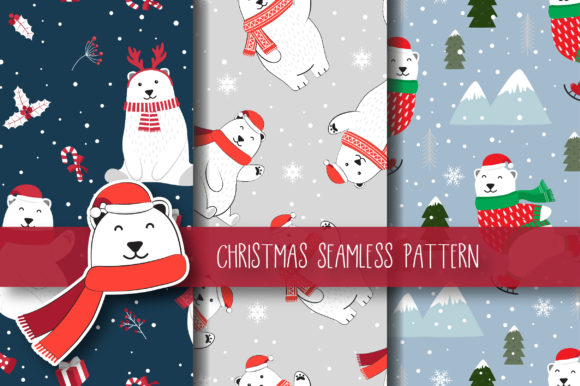 Christmas Seamless Pattern Polar Bear: A Versatile Design Asset for Holiday Creations