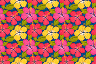 Colorful Hibiscus Flowers Pattern
