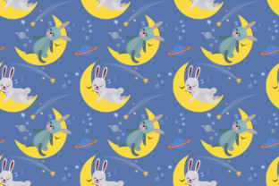 Cute Cartoon Bunny Sleeping on the Moon: A Versatile Design for Creative Projects