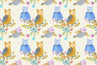 Cute Cartoon Owl Seamless Pattern