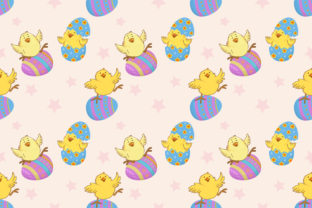 Cute Chickens and Easter Eggs Pattern