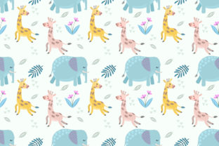 Cute Giraffe and Elephant Pattern