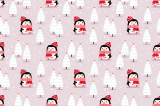 Cute Penguin in Christmas Season Seamless