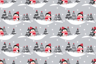 Cute Penguins in Christmas Winter