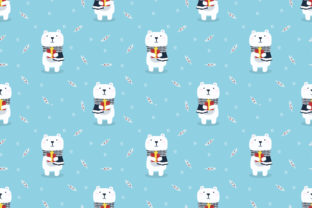 Cute Polar Bear Hold Christmas Gift