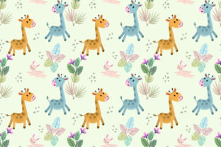 Giraffe and Rabbit Seamless Pattern