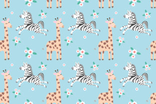 Giraffe and Zebra Seamless Pattern