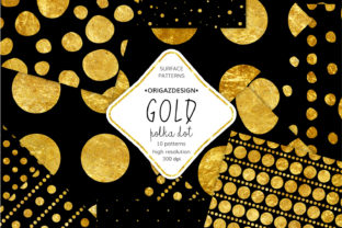 Gold Foil Polka Dot Black Seamless
