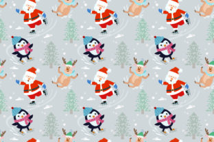 Santa Claus and Penguin on Skate Pattern: A Creative Fusion for Modern Design