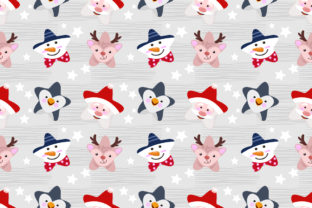 Santa Penguin Snowman Deer Pattern