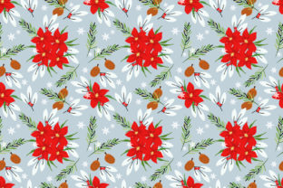 Seamless Christmas Poinsettia Floral: A Versatile Design for Creativity and Commerce