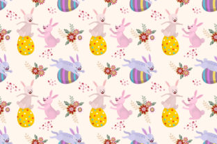 Seamless Rabbits and Easter Eggs