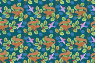 Squirrels with Bird Seamless Pattern